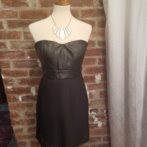 As U Wish Dresses & Skirts - As U Wish Faux Leather Strapless Dress, Size 9
